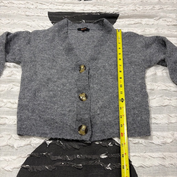Quince Baby Alpaca-Wool Cropped Cardigan Charcoal Grey Sz S Classic Minimalist - Picture 9 of 11